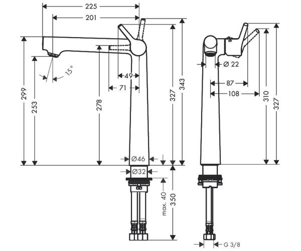 Смеситель для умывальника Hansgrohe TALIS S 72115000 высокий однорычажный Хром (72509) - фото 2 Смеситель для умывальника Hansgrohe TALIS S 72115000 высокий однорычажный Хром (72509) - фото 2