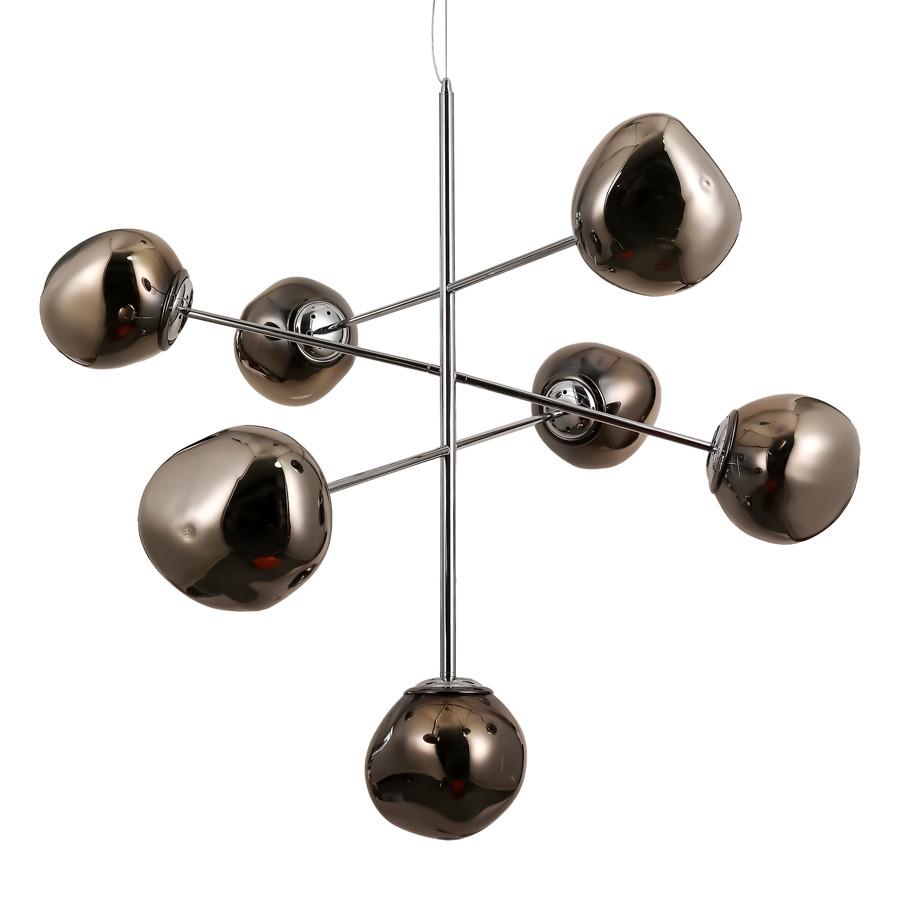 Люстра підвісна 793CH01-7 SMGY 180 E27 з 7 незвичайними плафонами Чорний/Хром - фото 2