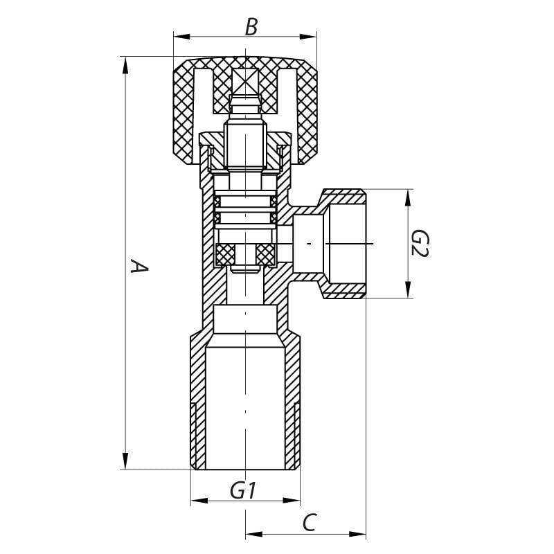 Кран кульовий Zerix LR70508C LL1499 1/2" ЗЗ кутовий (81174) - фото 2