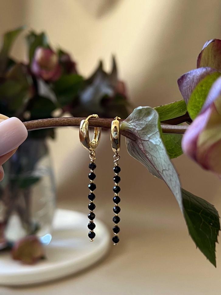 Серьги длинные из шпинели (5457)