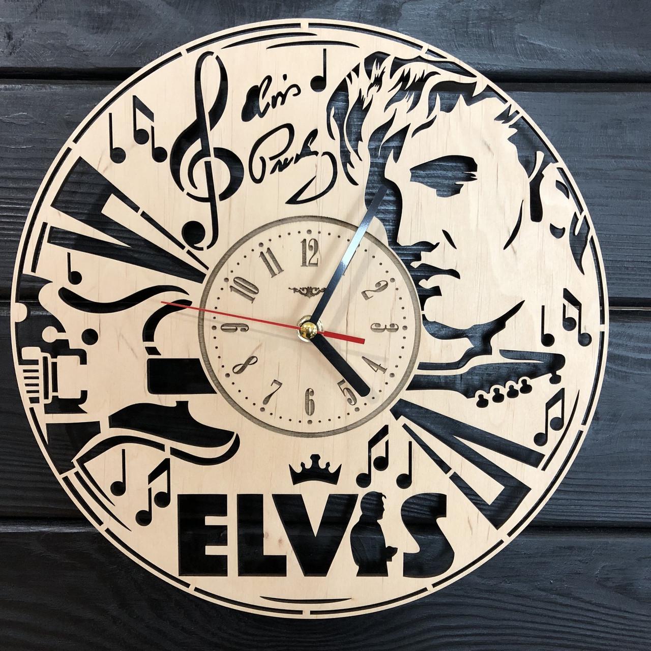 Часы настенные дизайнерские из дерева Elvis