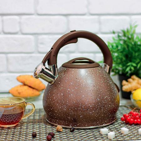 Чайник с свистком для индукционной плиты Edenberg EB-1976 мраморное покрытие 3,5 л Коричневый (2530556639) Чайник с свистком для индукционной плиты Edenberg EB-1976 мраморное покрытие 3,5 л Коричневый (2530556639)