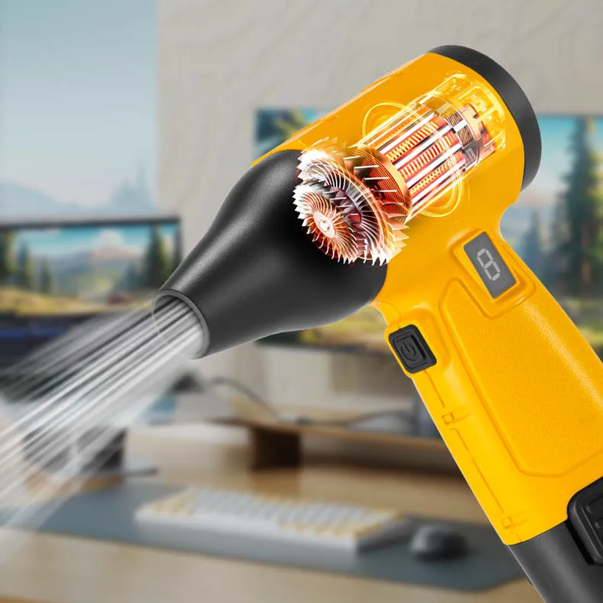 Повітродув Violent Fan F026 5400 mAh DC12V Yellow/Black (110620) - фото 2