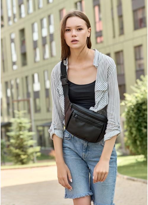 Поясная сумка женская Sambag из экокожи Черный (804038617)