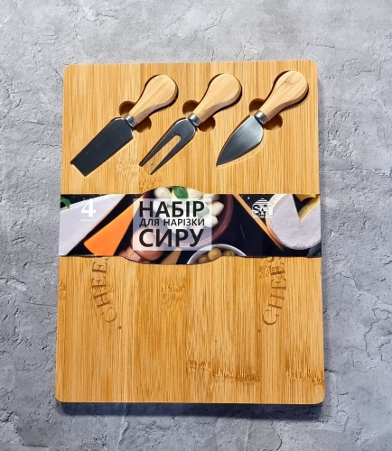 Доска для сыра SNT c сырными приборами на магните 33х25 см (8837)