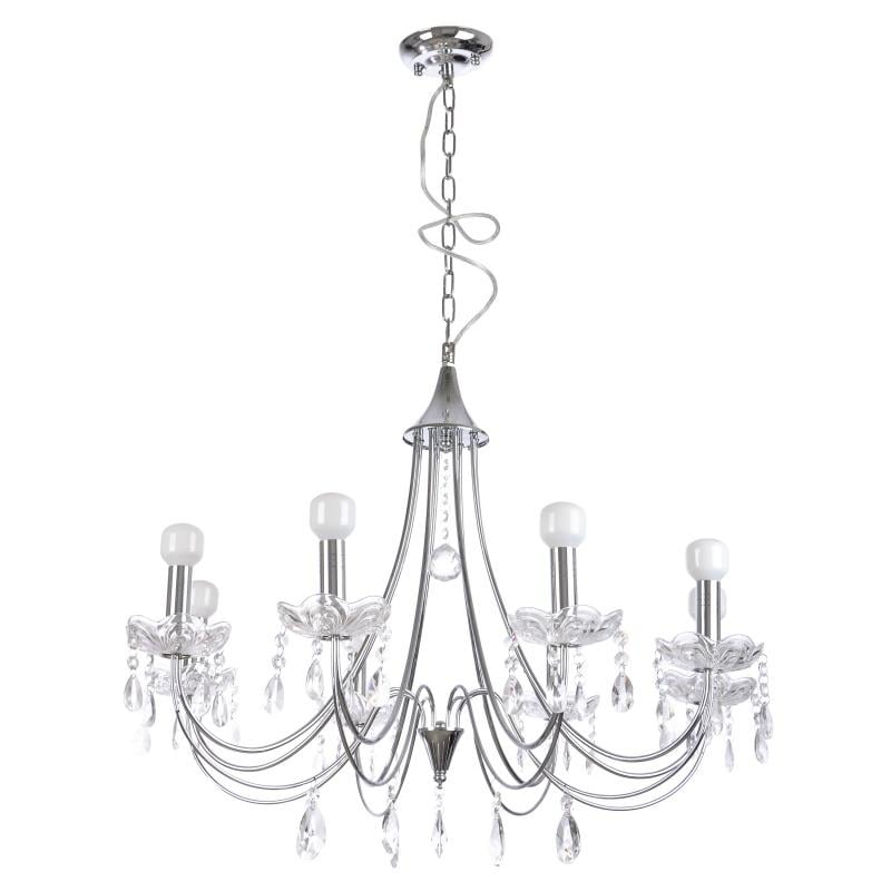 Люстра свічка підвісна прованс кришталева Brille BCL-069S/8 Chrome