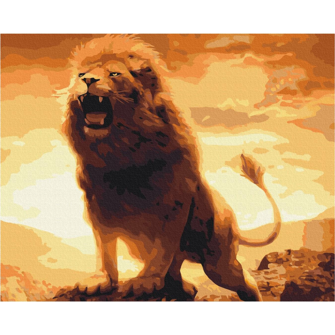 Картина по номерам Brushme Львиный рык 40x50 см Разноцветный (PM-194-K-735)