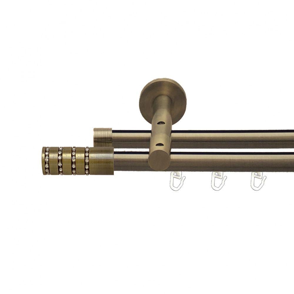 Карниз металлический Orvit Барамелла двухрядная реверсивная/профильная труба Антик 19/19 мм 400 см (7219294)