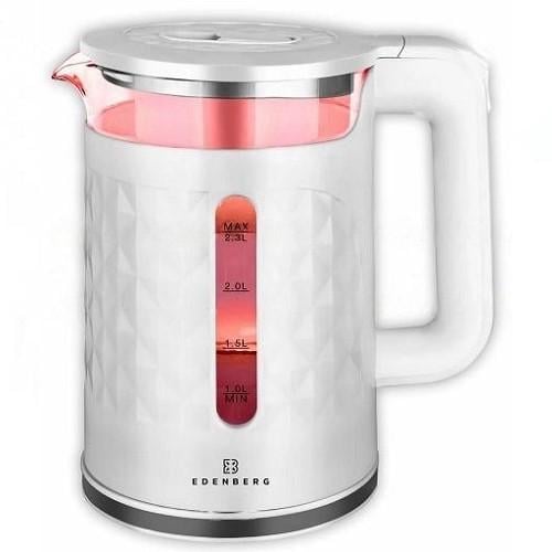 Електрочайник із підсвічуванням Edenberg EB-83559 скляний 2,3 л 1500 Вт (EB-83559-1) - фото 1