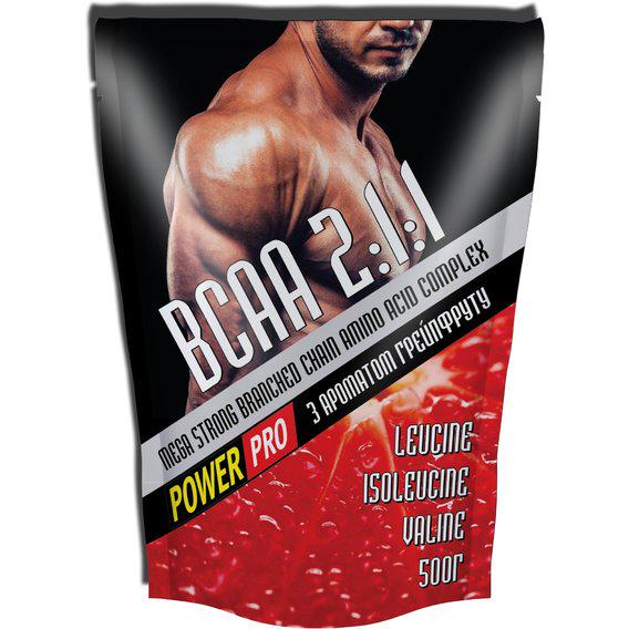 Амінокислота BCAA для спорту Power Pro BCAA 2:1:1 500 г 100 порцій Грейпфрут