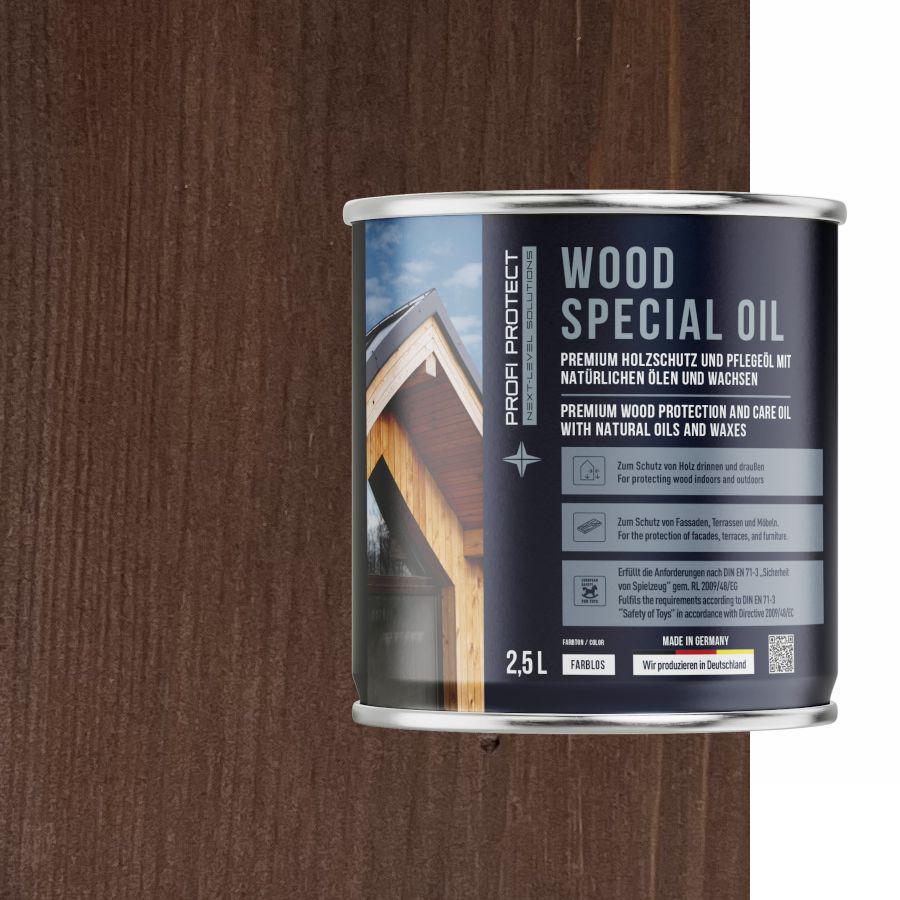 Лазур на основі бджолиного воску і лляної олії ProfiProtect Wood Special Oil 2,5 л Schoko/Braun 75 (22559026) - фото 1