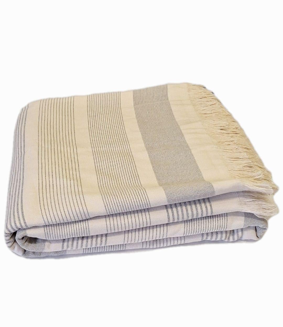 Простыня махровая Parisa Home Пике с бахромой 150x200 см Бежевый (855)