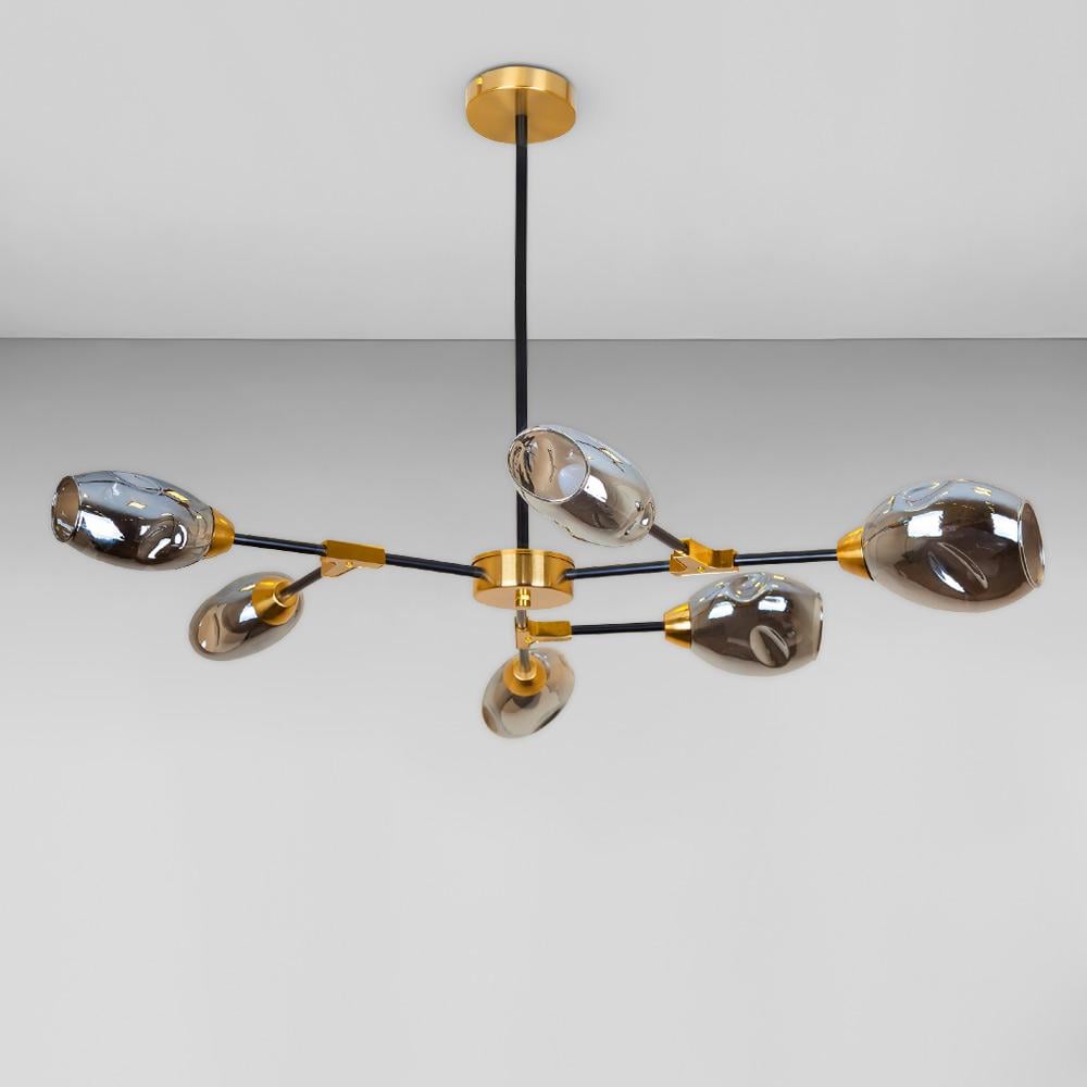 Люстра потолочная молекула Light House LS-18645-6 BK Бронзовый/Черный