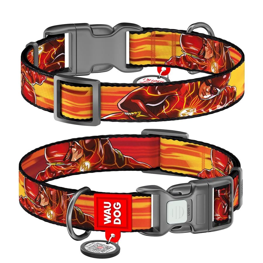 Ошейник для собак с QR-паспортом Waudog Nylon Скорость Флеша пластиковый фастекс S 15 мм 25-35 см Orange (280-1080) Ошейник для собак с QR-паспортом Waudog Nylon Скорость Флеша пластиковый фастекс S 15 мм 25-35 см Orange (280-1080)