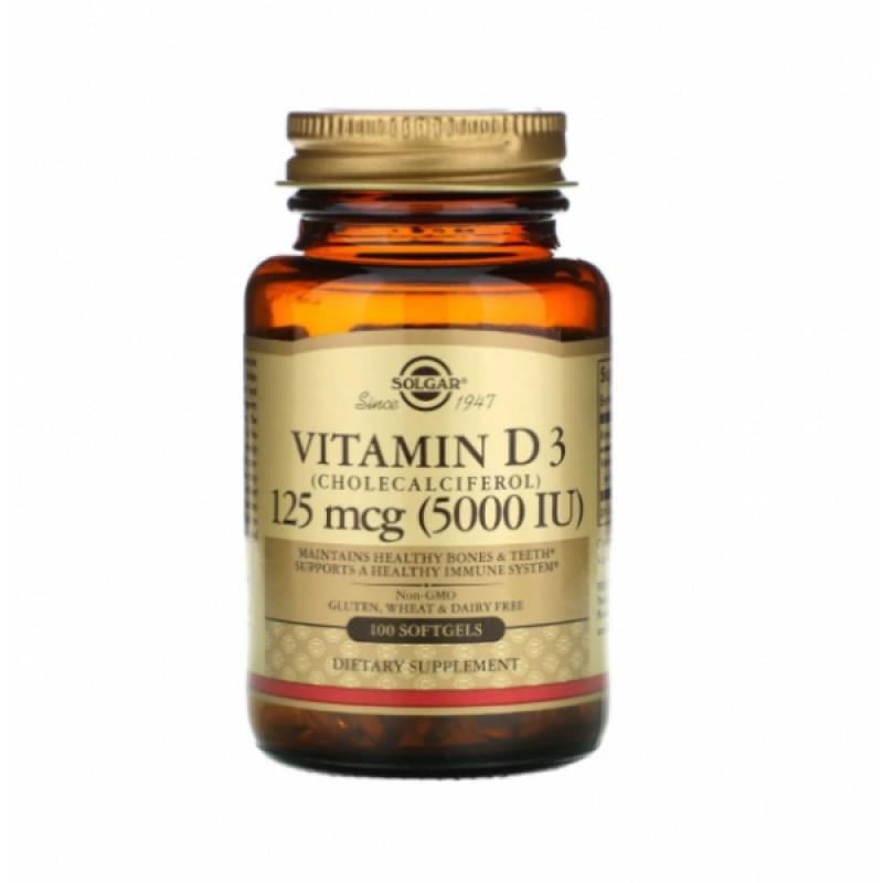 Витамины Solgar Vitamin D3 5000 МЕ 100 капс. (SOL-19377)