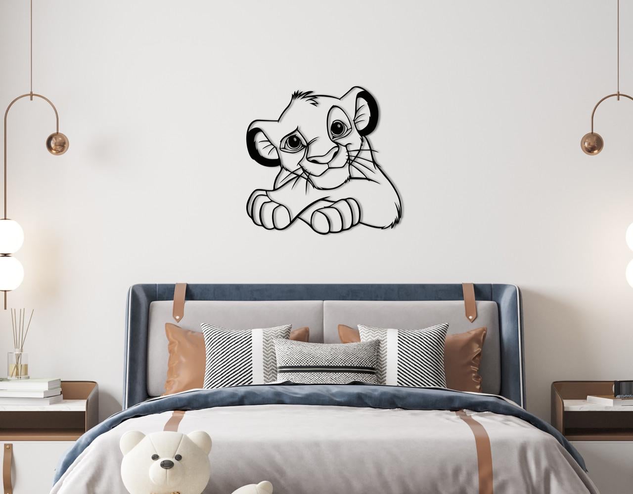 Панно на стіну з дерева Upwood Decor Simba декоративне 30х30 см Black (1577454292)