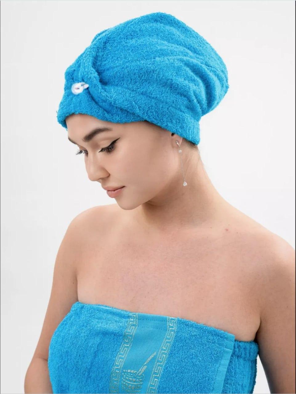 Набор женский для сауны 70х150 см Голубой (Д-К0406-double-006) - фото 6 Набор женский для сауны 70х150 см Голубой (Д-К0406-double-006) - фото 6