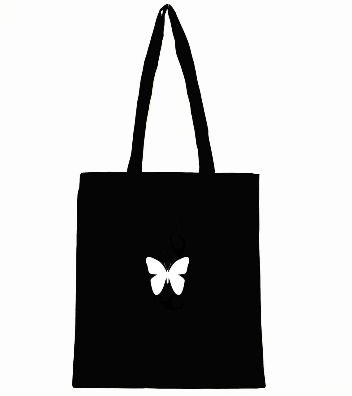 Эко-сумка с белой бабочкой (862) Эко-сумка с белой бабочкой (862)