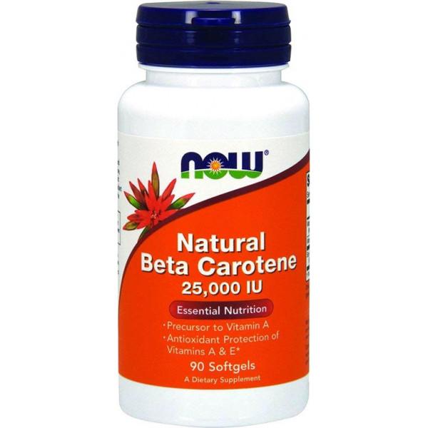 Вітаміни NOW Beta Carotene (Natural) Softgels 90 капсул • Краща ціна в