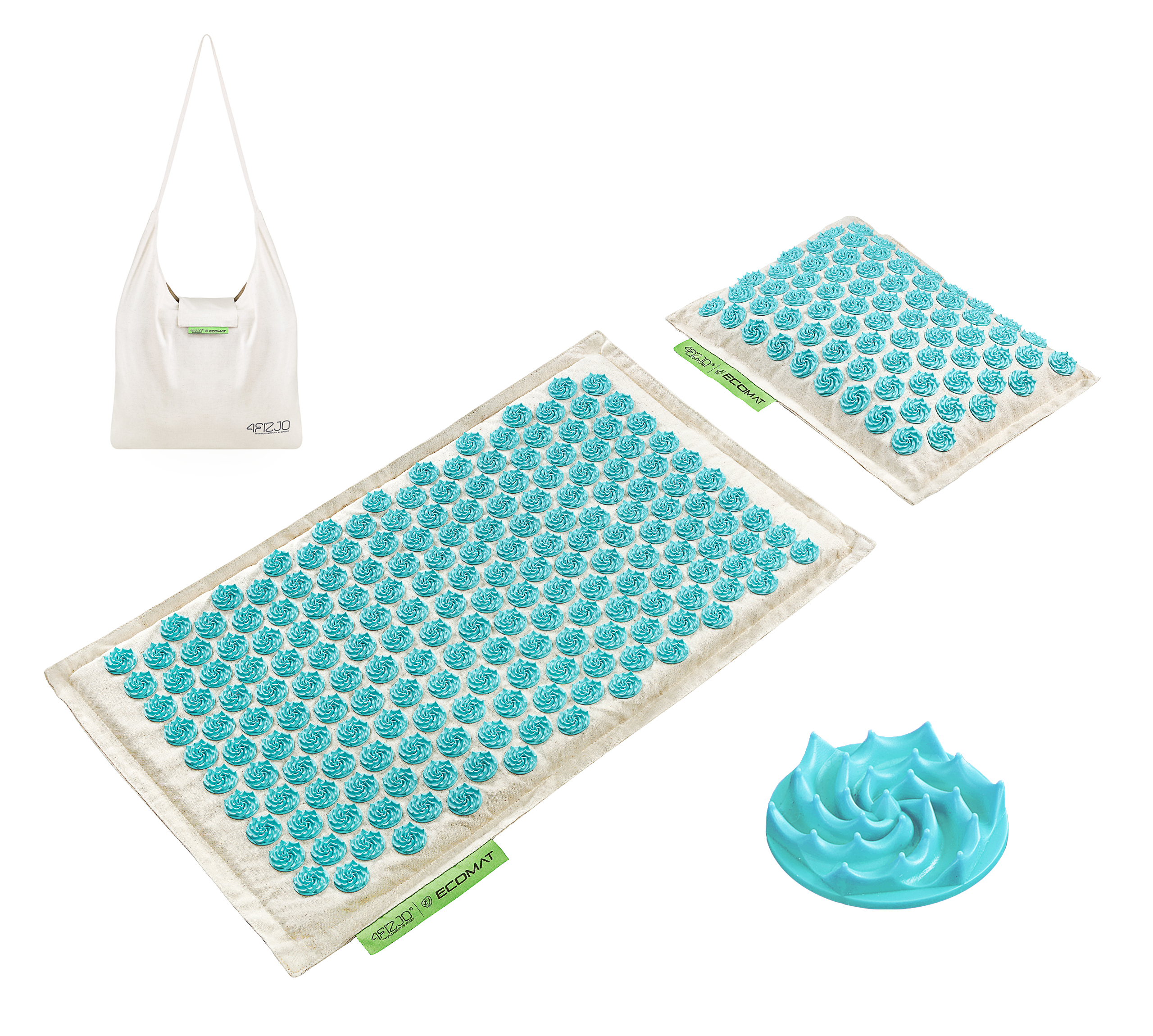 Килимок акупунктурний 4fizjo Eco Mat з подушкою 68x42 см White/Sky Blue (4FJ0177) - фото 2