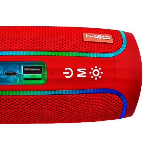 Колонка портативна Bluetooth TG288 FM/RGB Red (2135321633) - фото 3