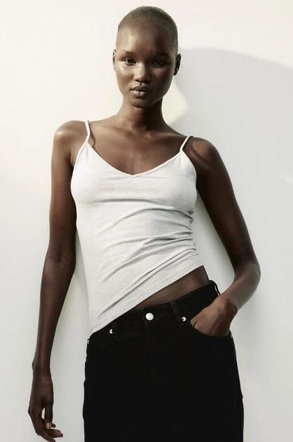 Майка H&M 1080623 XS Белый