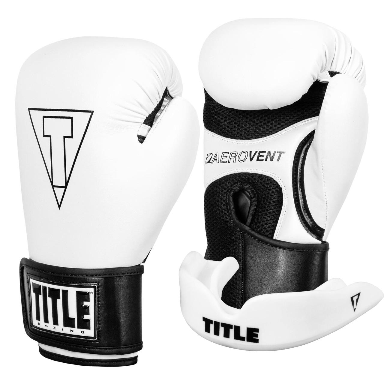 Боксерські рукавиці TITLE Boxing Vegan Gloves 8 oz з капою White/Black