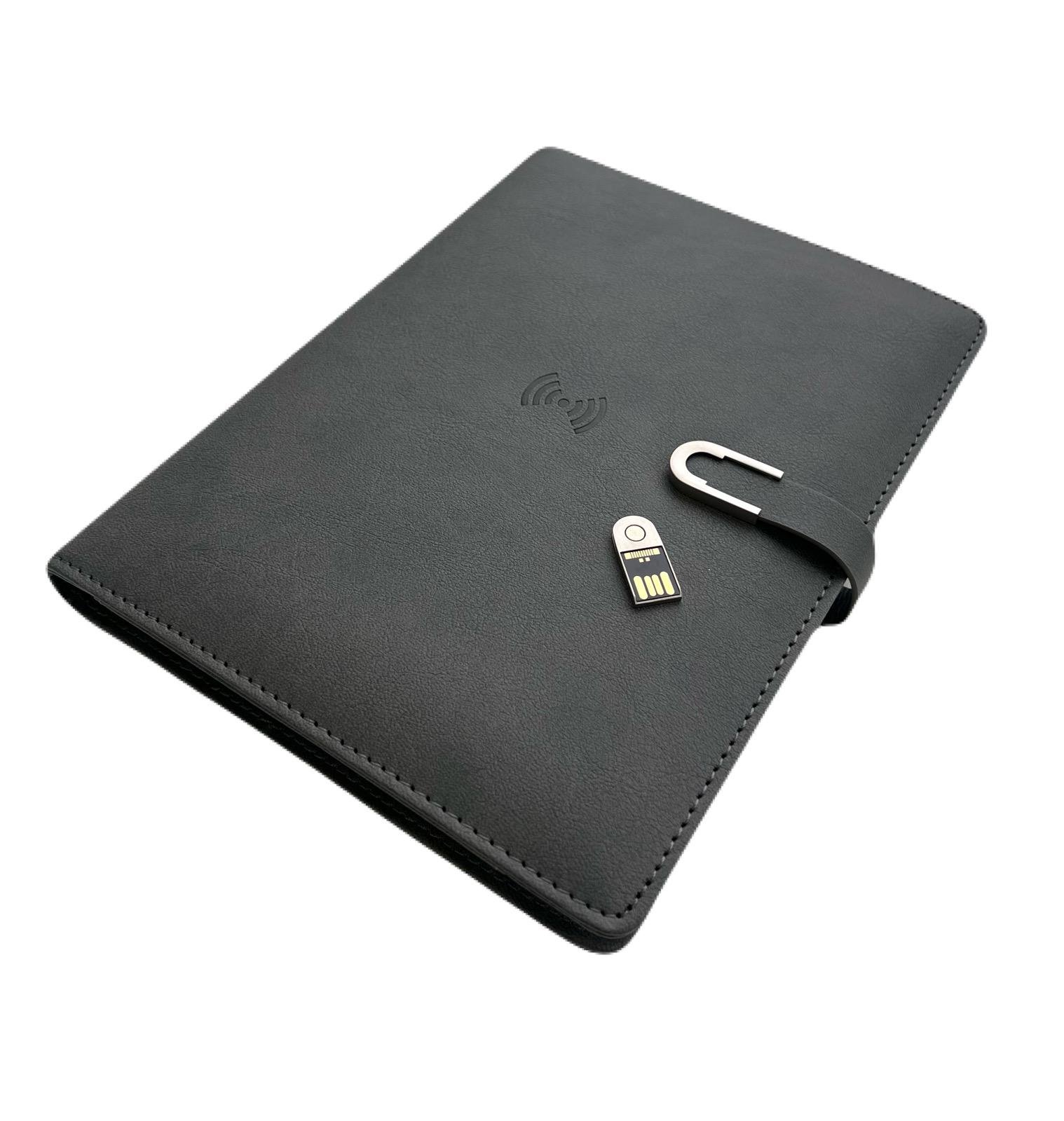 Блокнот-ежедневник AB tech Colorful c беспроводной зарядкой/Power Bank и USB flash 16 Gb Серый - фото 2 Блокнот-ежедневник AB tech Colorful c беспроводной зарядкой/Power Bank и USB flash 16 Gb Серый - фото 2