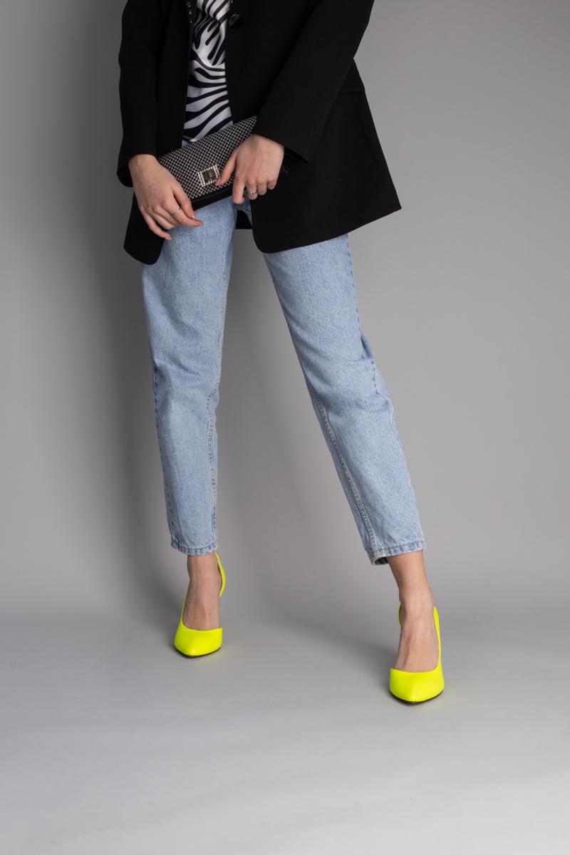 Лодочки женские кожаные р. 40 Желтый неон (3600-2/40) - фото 3