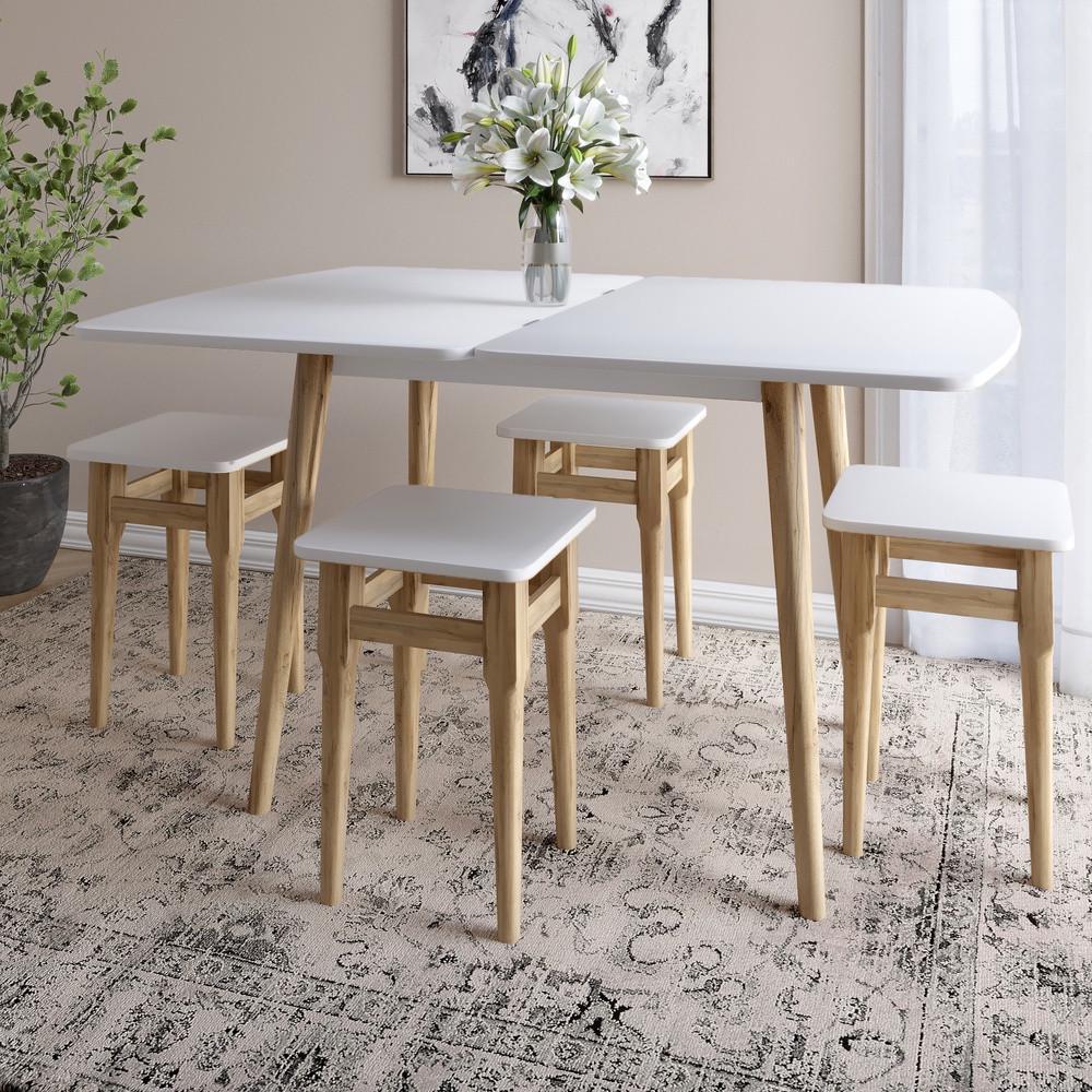 Обідній стіл дерев'яний розкладний LION Маямі-3 Німфея Альба 90х60/90х120 см (LION-041272)