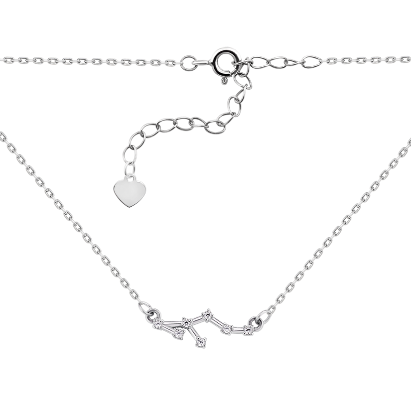 Колье серебряное Лев с блестящими вставками