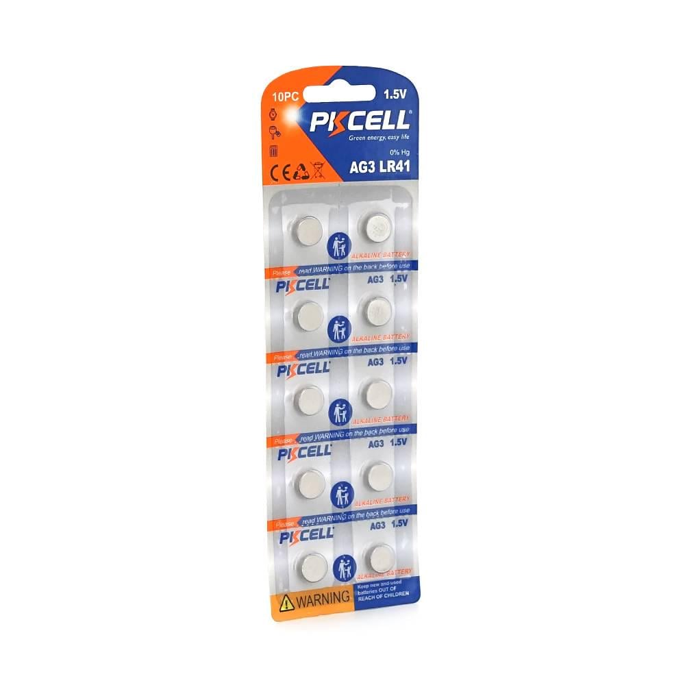 Батарейка лужна PKCELL 1,5V AG3 10 штук в блістері Q (34775)