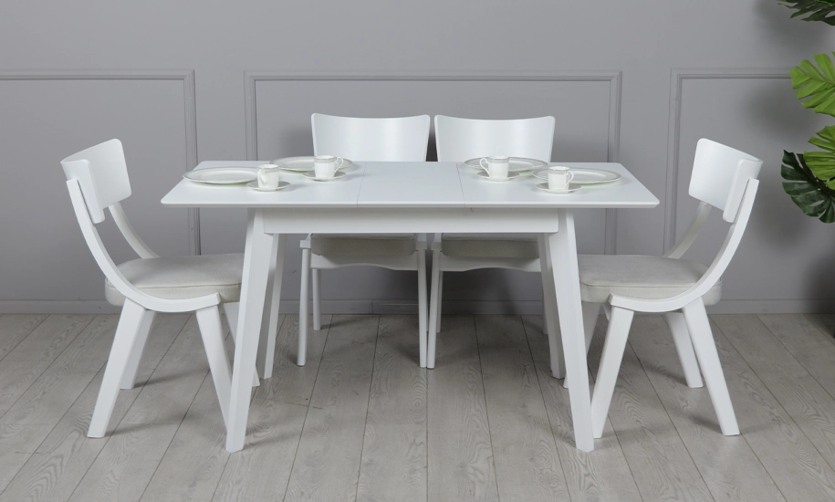 Стіл розкладний Мілан з масиву дерева 1100/1400x700x750 мм Білий (735346) - фото 8 Стіл розкладний Мілан з масиву дерева 1100/1400x700x750 мм Білий (735346) - фото 8