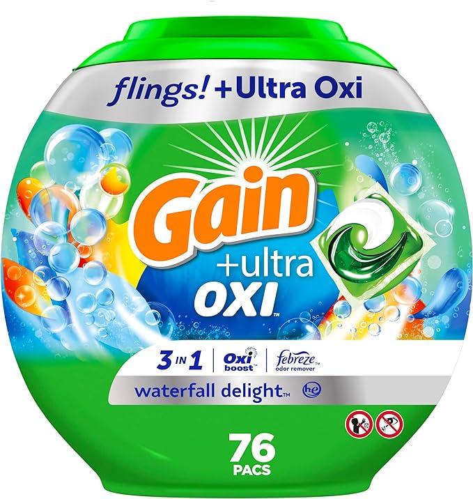 Капсули для прання Gain flings Ultra Oxi 3в1 76 шт.