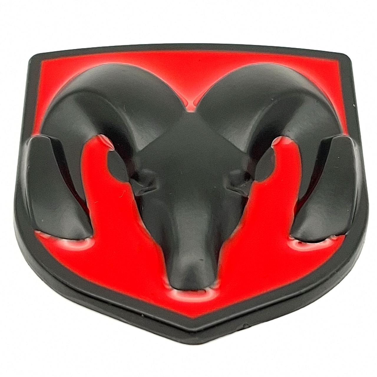 Эмблема Dodge металл /Красный глянцевый 4,5х4 см Черный матовый (2848882897)