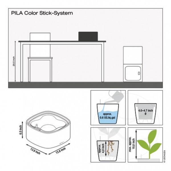 Умное кашпо Lechuza PILA GROWPOT Color 35 квадратное 35x17 см Голубой - фото 3