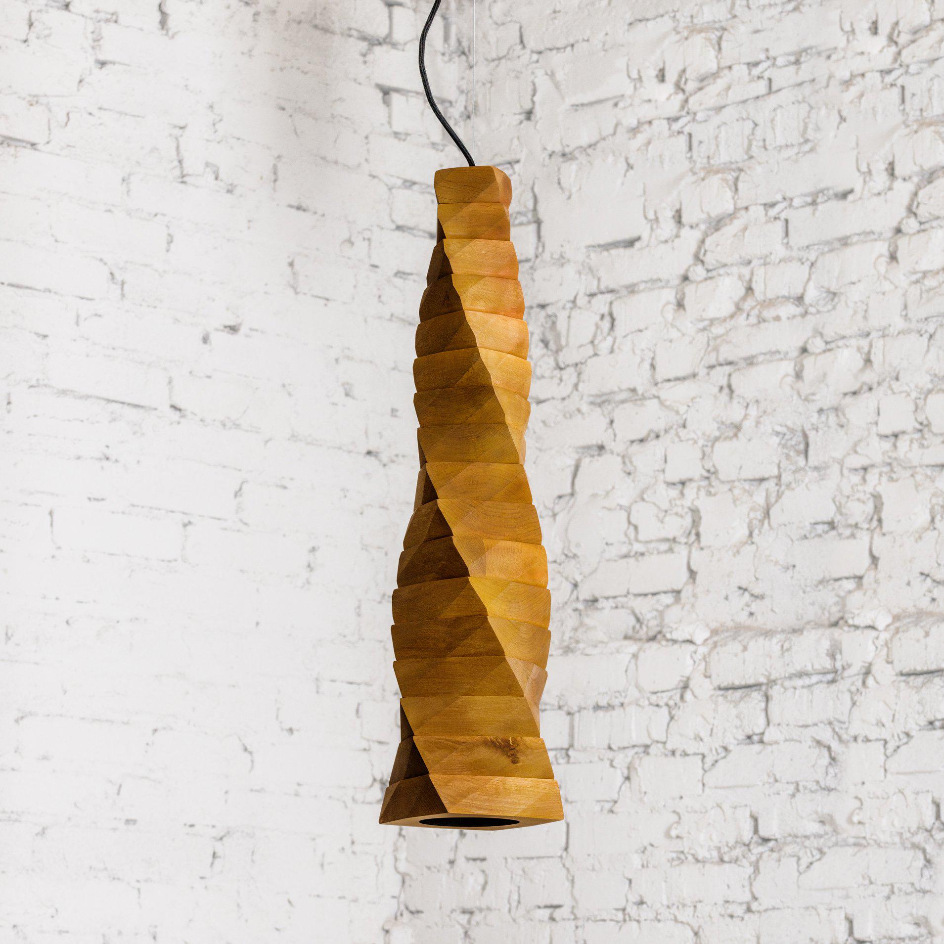 Люстра дизайнерская длинная полигональная 68 см из массива дерева Gaff Design (L55) - фото 2