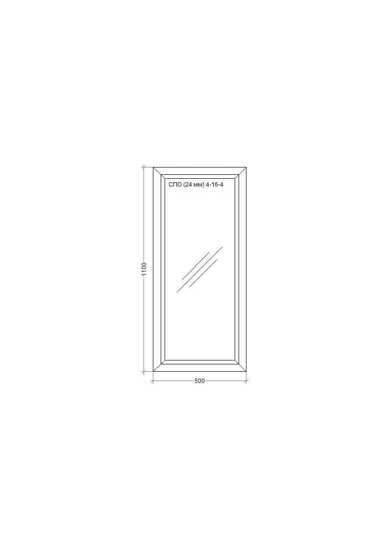 Окно металопластиковое WDS Miroplast глухое 500х1100 мм (M.0.24.50.110 ) - фото 2