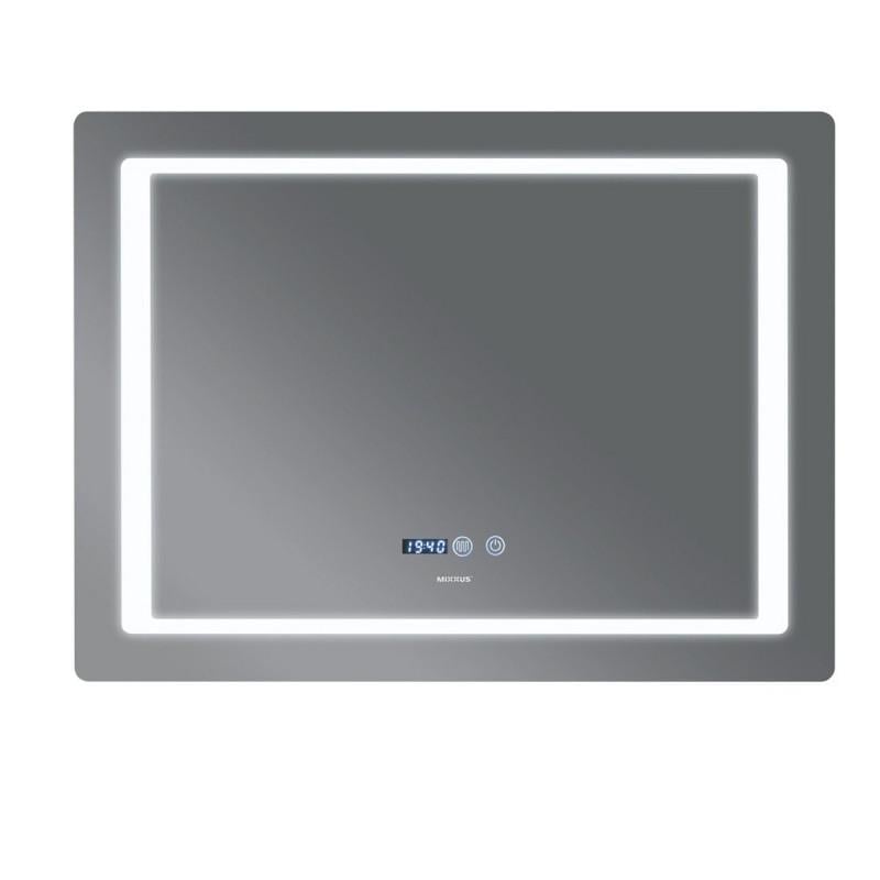 Дзеркало Mixxus STYLE MR03-70x50 з Led Touch/Anti-fog/димером/регулятором яскравості/годинником (MI6006)