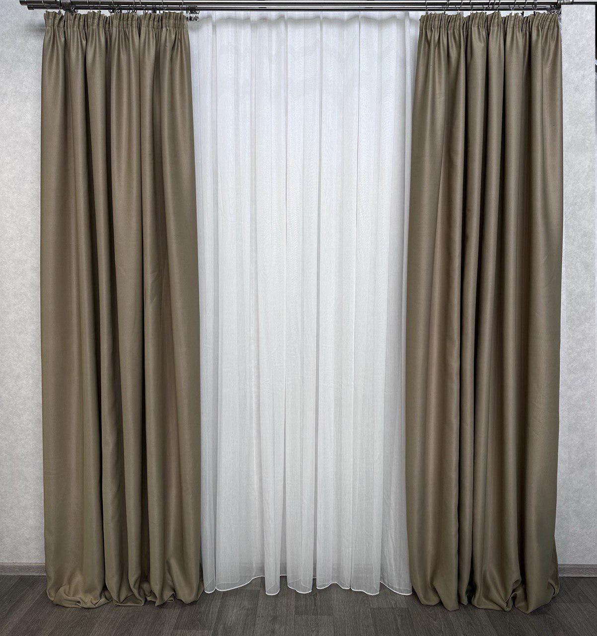 Комплект штор Aldo блэкаут 200х275 см №9 2 шт. Ореховый - фото 1 Комплект штор Aldo блэкаут 200х275 см №9 2 шт. Ореховый - фото 1