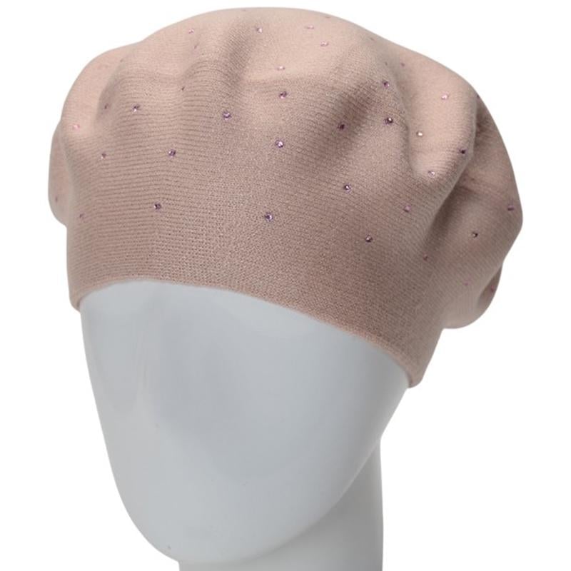 Берет двойной Lirus Блис из вискозы универсальный Кремовый/Пудровый (288292)