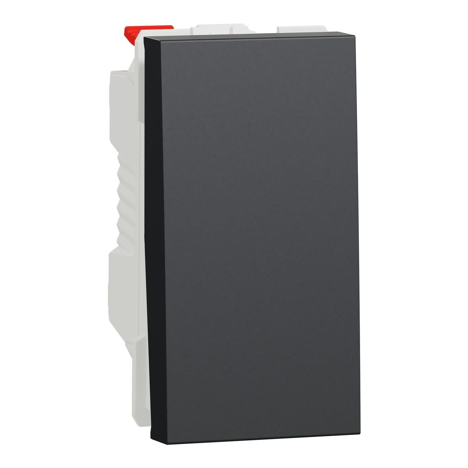 Выключатель одноклавишный Schneider Electric Unica New кнопочный одномодульный 10А Антрацит (NU310654)