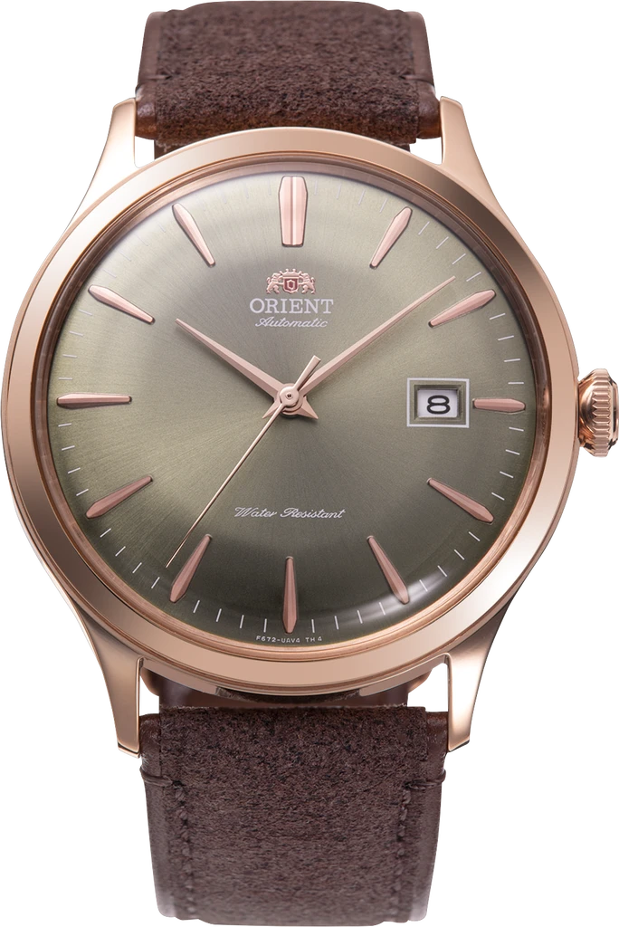 Наручний годинник чоловічий Orient Bambino Version 4 RA-AC0P04Y10B з сталевим корпусом WR 30 м Коричневий (3124584503)