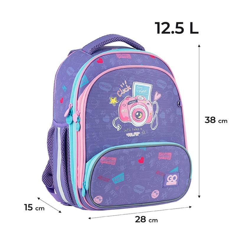 Шкільний рюкзак каркасний GoPack Education Say Cheese 12,5 л Фіолетовий (GO24-597M-4) - фото 3