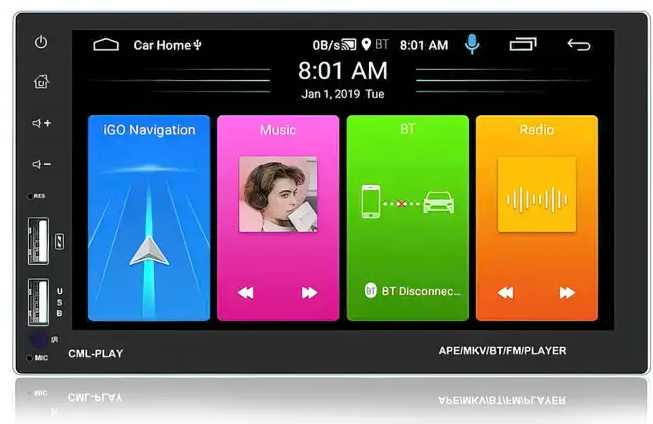 Автомагнитола 7" 2din GPS WIFI Android Bluetooth 4 ядра 16Gb ROM 1Gb RAM короткая база 8708