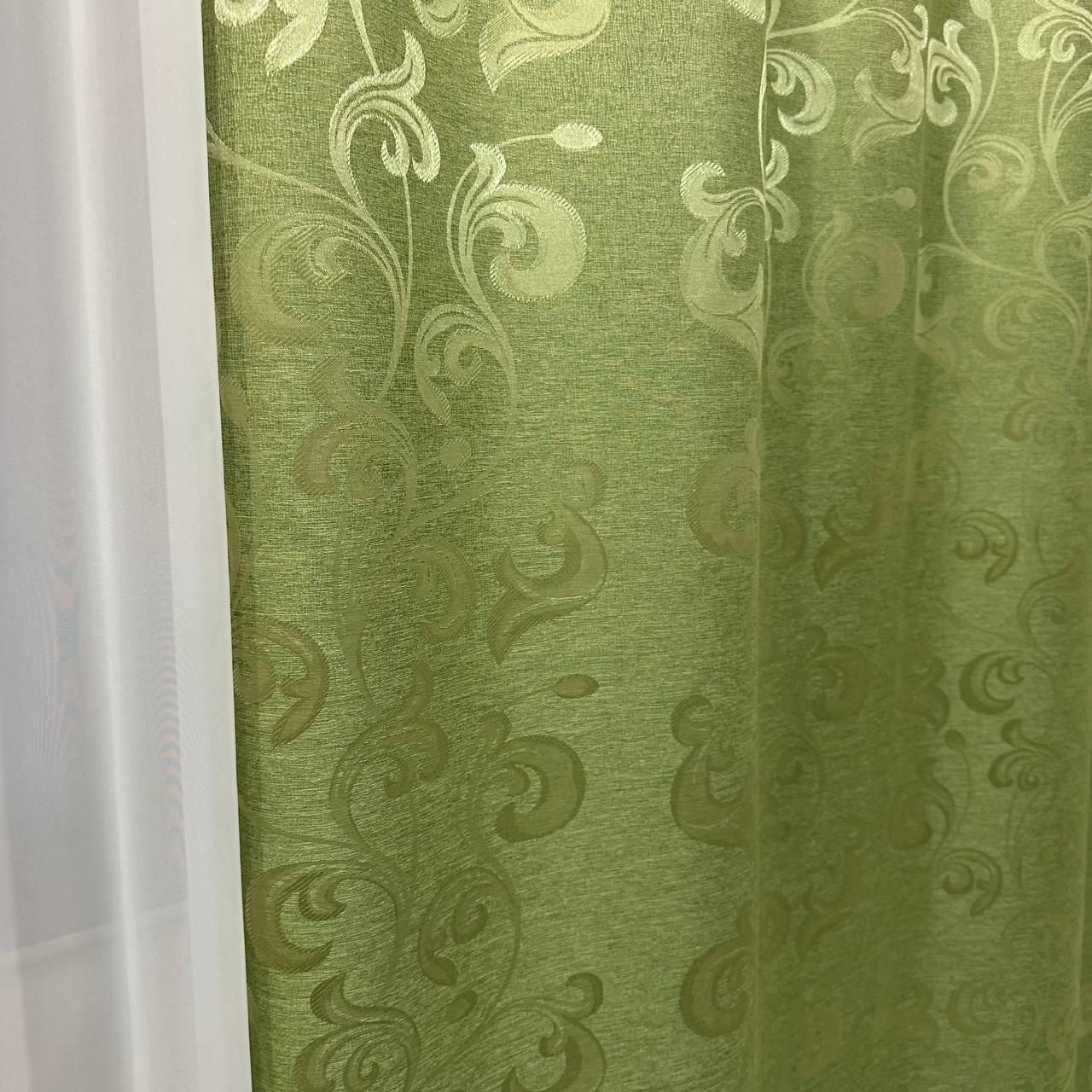Штори Toscana жаккардові 1,5х2,7 м 2 шт. Салатовий - фото 9 Штори Toscana жаккардові 1,5х2,7 м 2 шт. Салатовий - фото 9