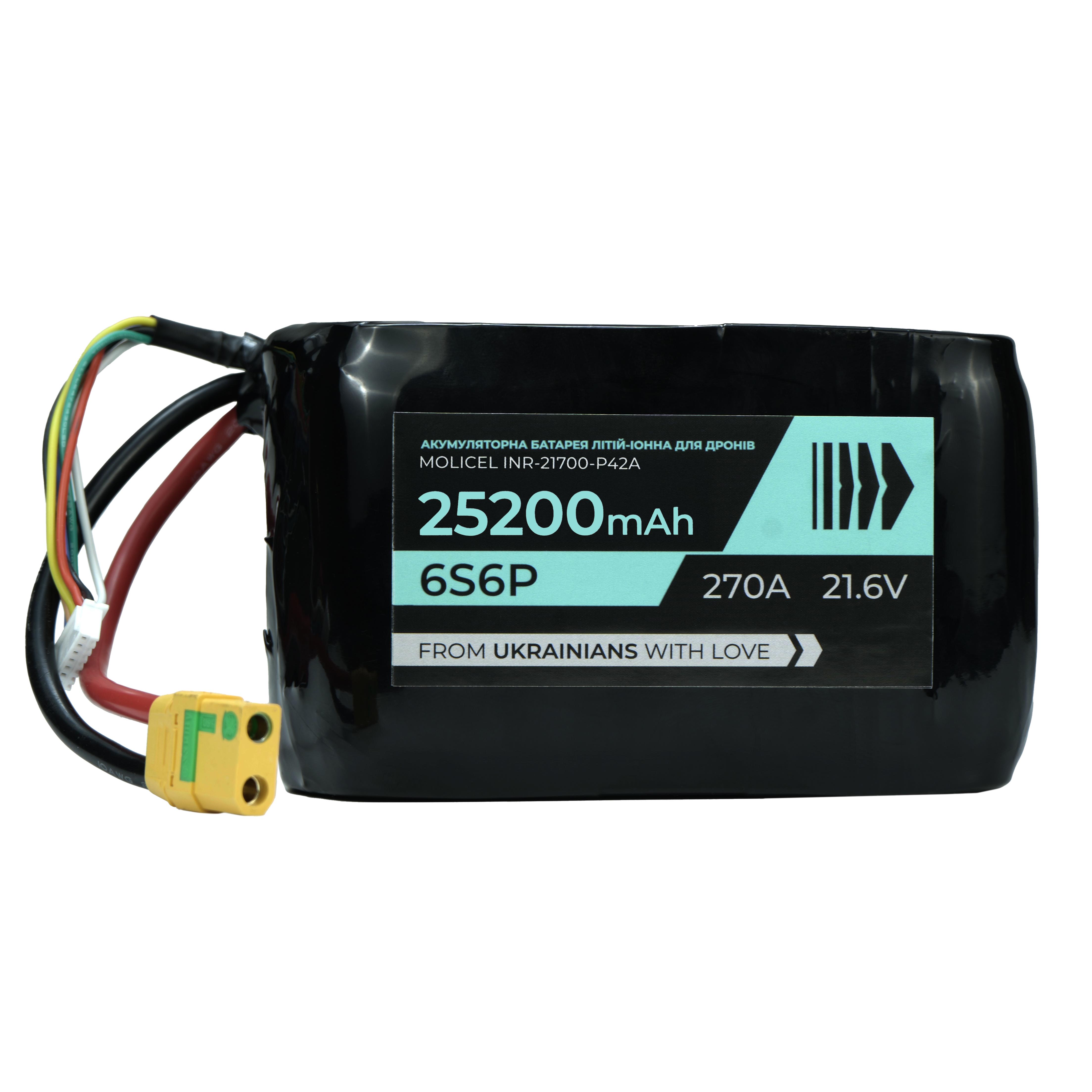 Аккумулятор для коптера BTRY 6s6p Molicel 25200 мАч 21,6 В 270 А