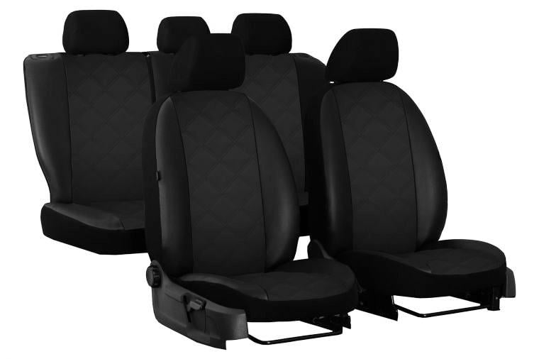 Универсальные авточехлы Pok-ter Elit Toyota Yaris 1999-2005 экокожа с черной вставкой
