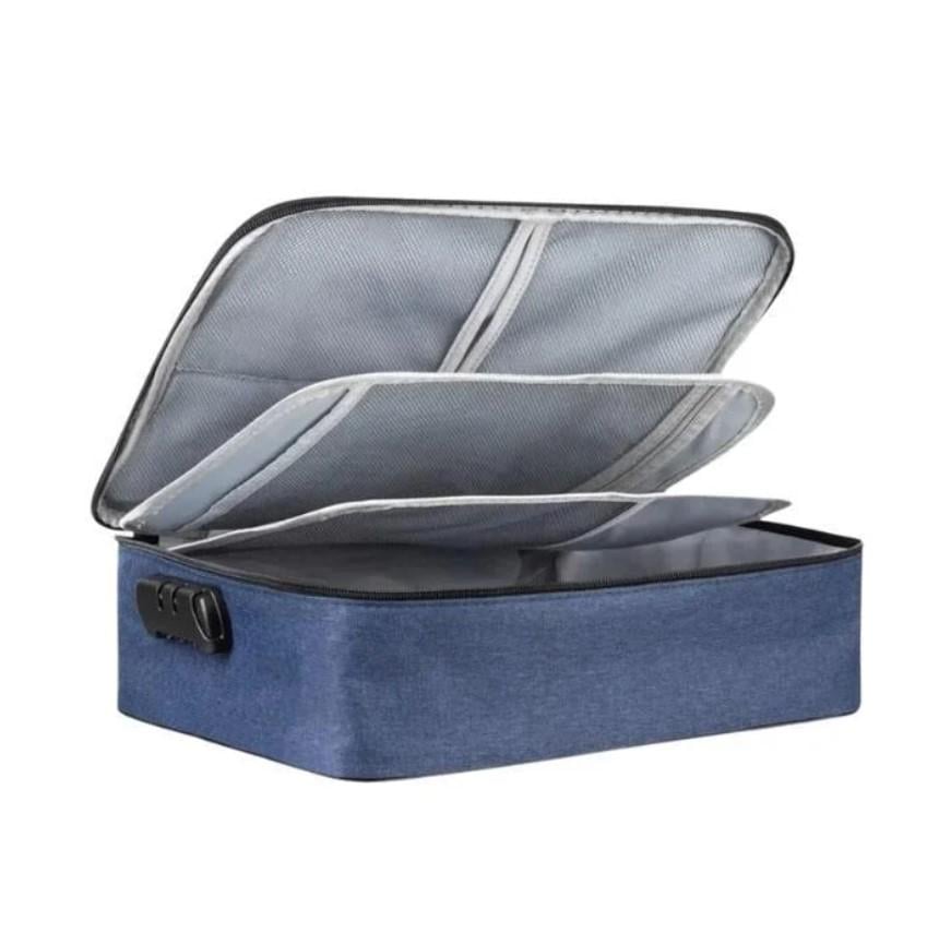 Дорожный органайзер для документов водонепроницаемый с кодовым замком А4 Синий джинс (MX-00008937DJ)