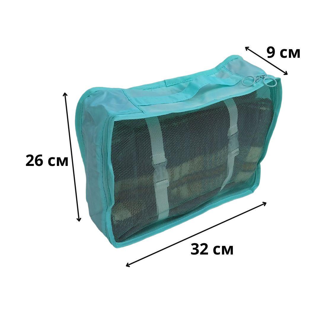 Комплект дорожных органайзеров из нейлона 8в1 для чемодана/рюкзака и ручной клади Бирюзовый (КДО-40-17) - фото 6 Комплект дорожных органайзеров из нейлона 8в1 для чемодана/рюкзака и ручной клади Бирюзовый (КДО-40-17) - фото 6